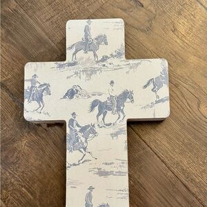 Decorative Cross with Cowboy Print baby boy nursery